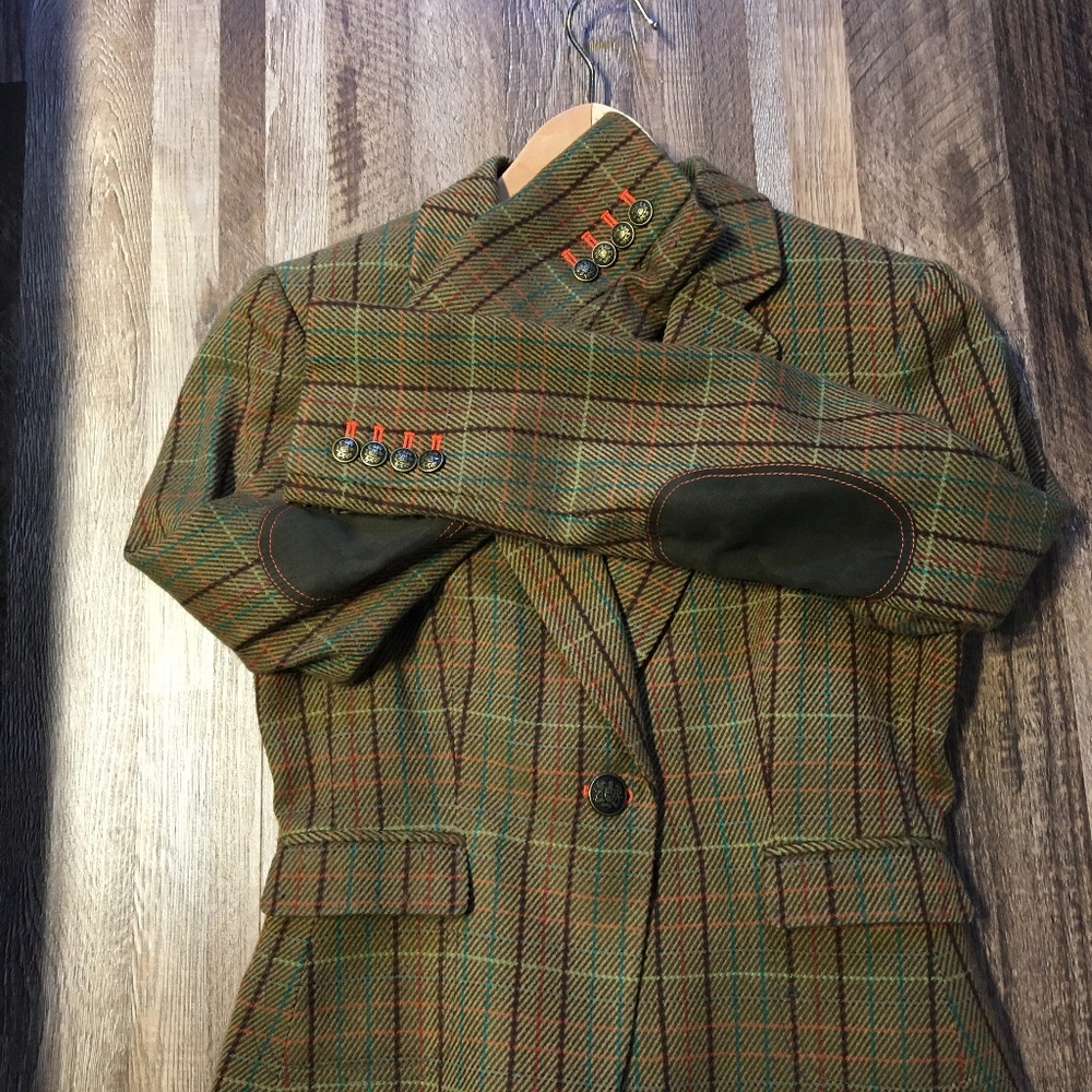 Cremieux plaid riding style blazer